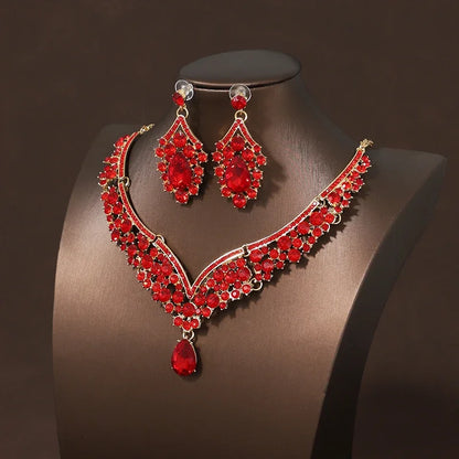 Bride Wedding Luxury Necklace Earring Set Exquisite and Elegant for Ladies Suitable for Party Festivals