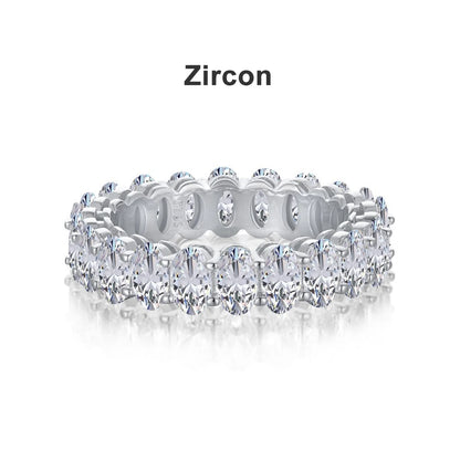 KNOBSPIN D VVS1 3*5mm Oval Moissanite Rings for Women Men Engagement Wedding Eternity Bands with GRA s925 Sliver Plated 18k Ring