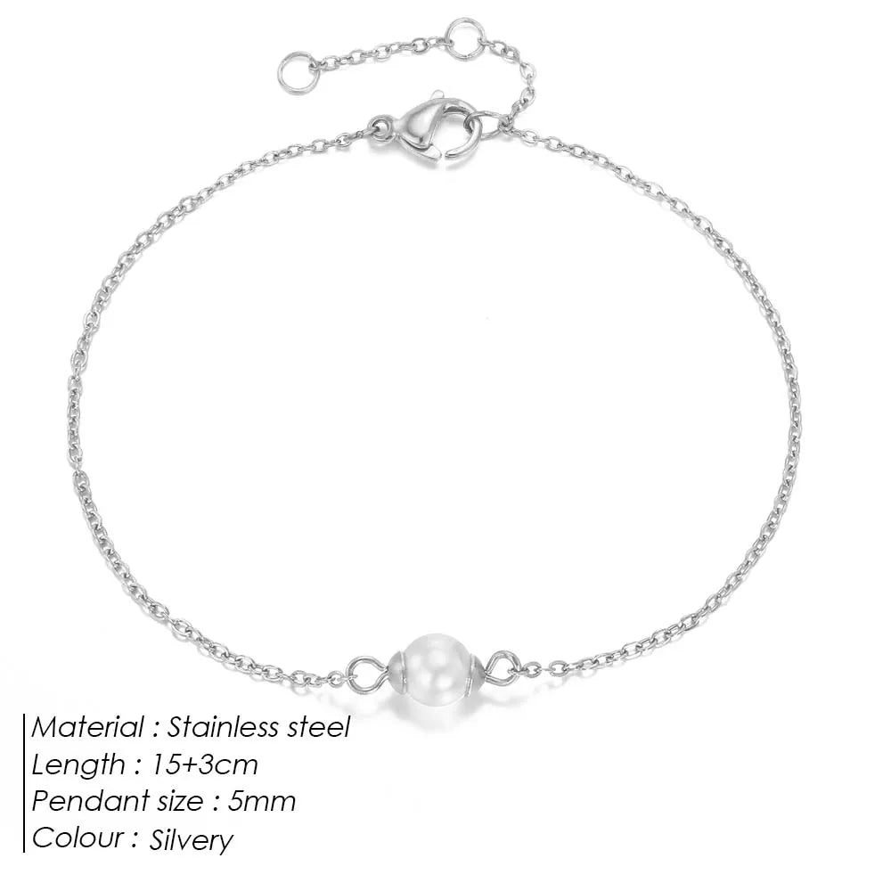 eManco Minimalist Stainless Steel Bracelets for Women YS14925-Silver Color