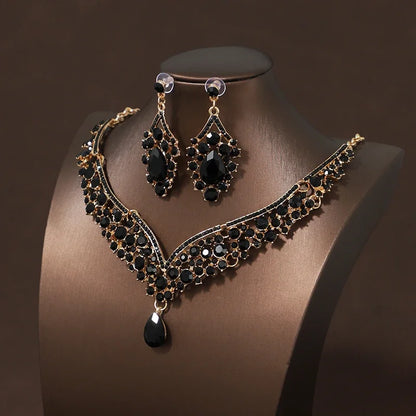 Bride Wedding Luxury Necklace Earring Set Exquisite and Elegant for Ladies Suitable for Party Festivals