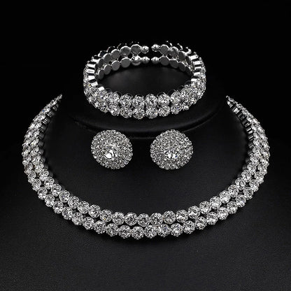4 pieces of women's fashionable and minimalist necklaces with earrings, bracelets, jewelry sets, banquet and party accessories