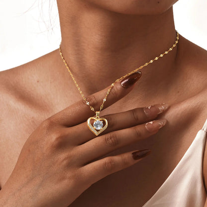 Vnox Dainty Heart Pendent Necklaces