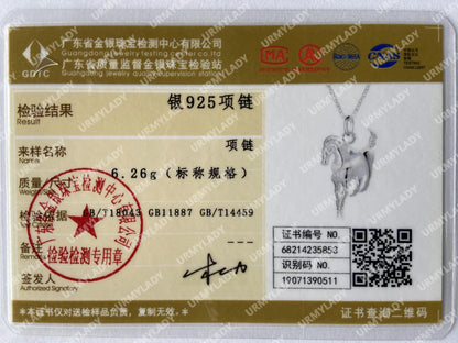 Fashion brand 925 Sterling Silver Necklace For Women luxury Wedding Jewelry elegant horse pendants chain neckalce