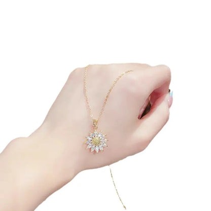 Elegant sunflower necklace celebrates love and loyalty.