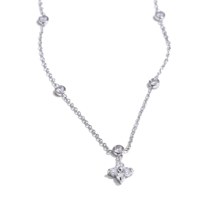 NiNice Necklaces for Women Stainless Steel Jewelry Original Heart Shaped Cubic Zirconia Pendant Engagement Wedding Gift Design