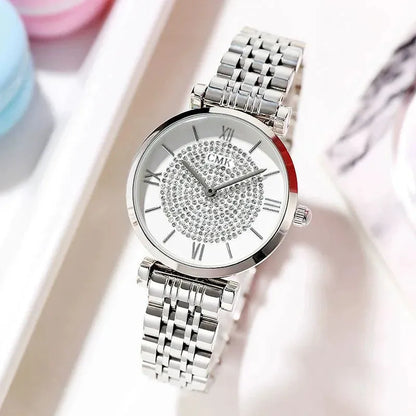 Luxury Crystal Women Bracelet Watches W440-Silver
