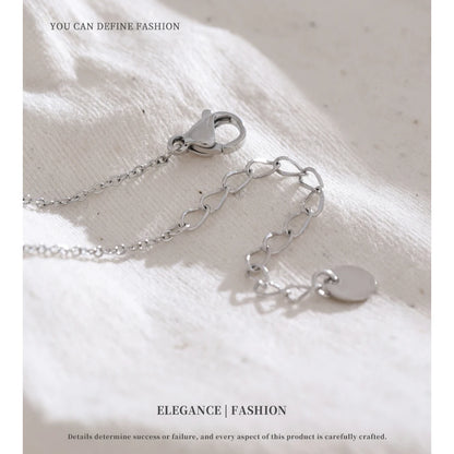 NiNice Necklaces for Women 316L Stainless Steel Original Double Layered Heart-Shaped Cubic Zirconia Pendant Romantic Engagement