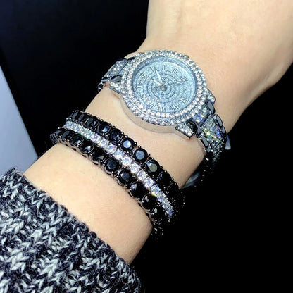 New Iced Out Bling Cubic Zirconia Tennis Chain Bracelet