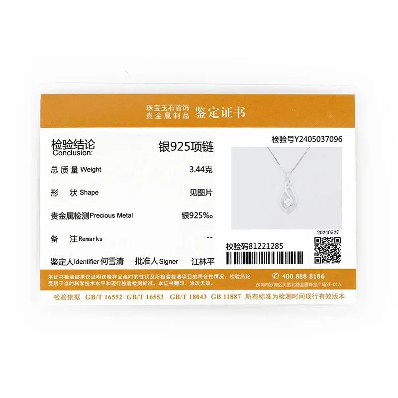 Anziw 925 Sterling Silver 4mm Round Moissanite Twist Pendant Necklace Gold Plated Sparking Diamond Party Jewelry for Women Gifts Pearl pulse Jewelry