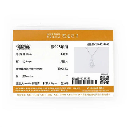 Anziw 925 Sterling Silver 4mm Round Moissanite Twist Pendant Necklace Gold Plated Sparking Diamond Party Jewelry for Women Gifts Pearl pulse Jewelry