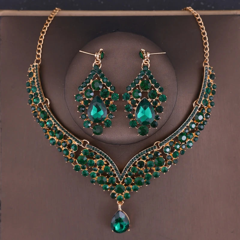 Bride Wedding Luxury Necklace Earring Set Exquisite and Elegant for Ladies Suitable for Party Festivals