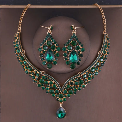 Bride Wedding Luxury Necklace Earring Set Exquisite and Elegant for Ladies Suitable for Party Festivals