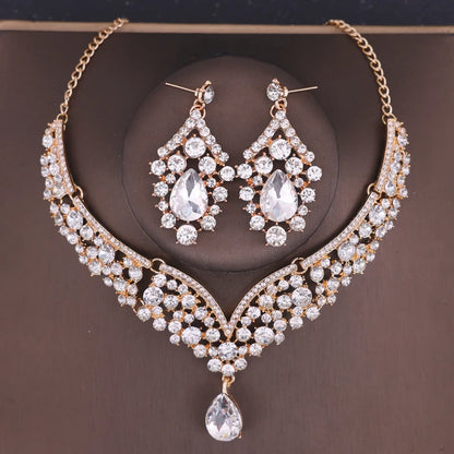 Bride Wedding Luxury Necklace Earring Set Exquisite and Elegant for Ladies Suitable for Party Festivals
