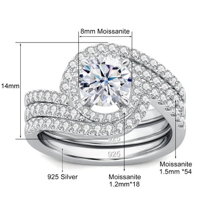 Top Quality 2PCS Moissanite Rings For Women - Pearl pulse Jewelry