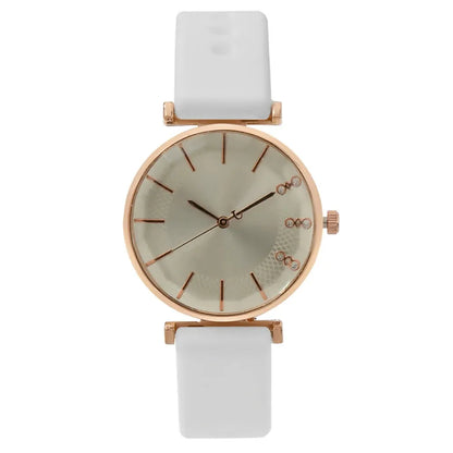 Fashion Simple With Diamonds Ladies Quartz Watches White CHINA