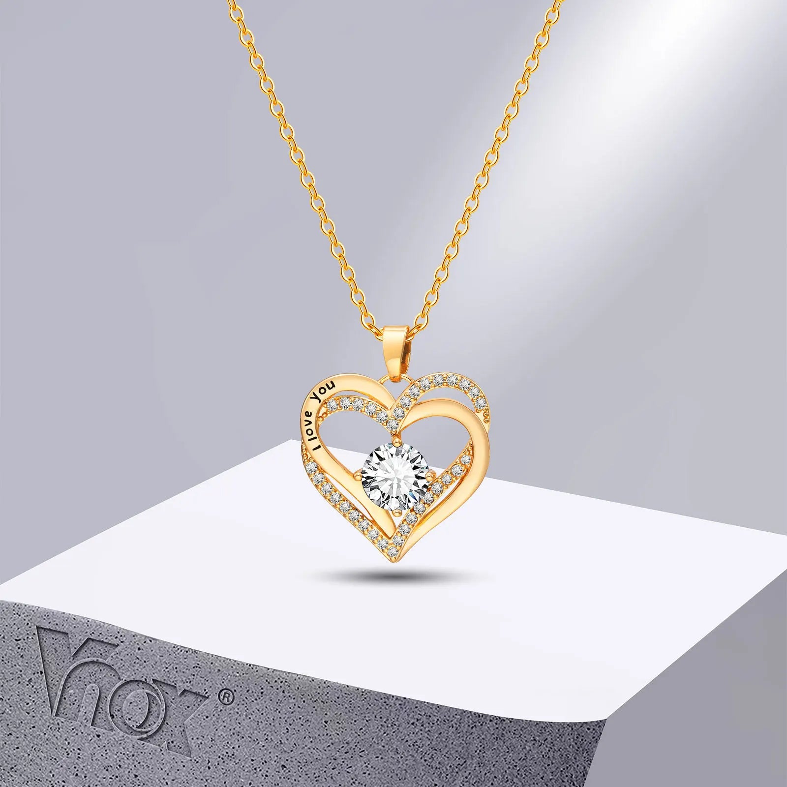 Vnox Heart Necklace for Women