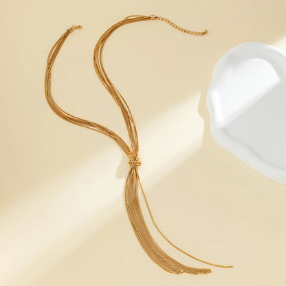 Long Chain Knotted Necklace for Women Trendy Charms Tassels Necklaces 2023 Fashion Wedding Neck Jewelry Accessories Female Girls