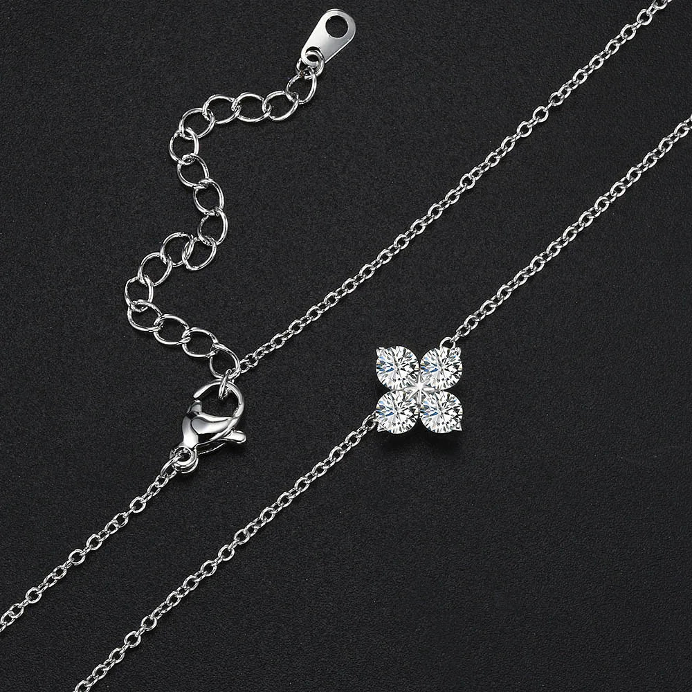 Flower Pendant Crystal Necklaces Women's Neck Chain Daily Engagement  Chokers Lucky Gift For Girls Christmas Japan Style Jewelry