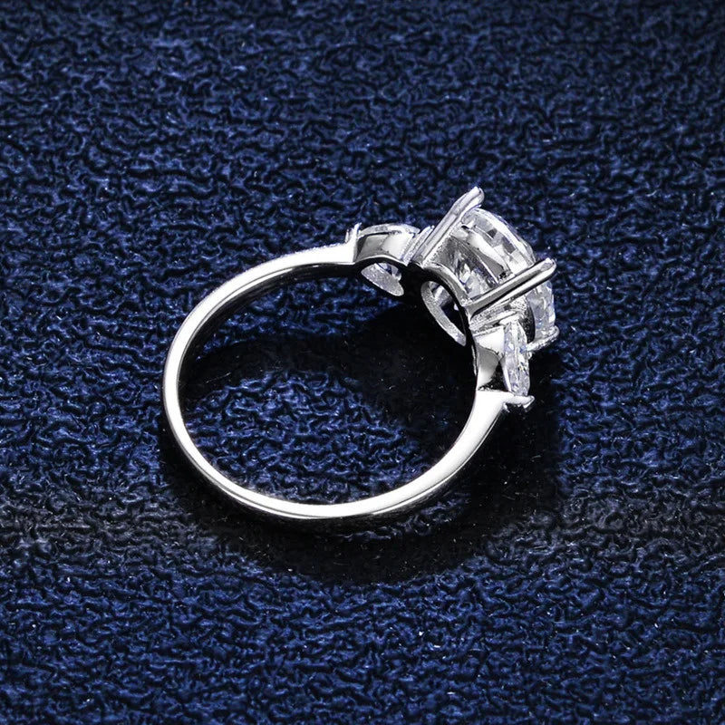 JoyceJelly Luxury Wedding Sterling 925 Silver Ring 3 Carat D-COLOR Moissanite Diamond Jewelry For Women Classic Four Claw Design