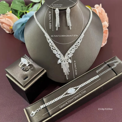 Stylish and Simple Necklace, Earrings, Bracelets, Rings, Women's Necklace Set, Elegant Dress, Wedding, Dance, Party Accessories