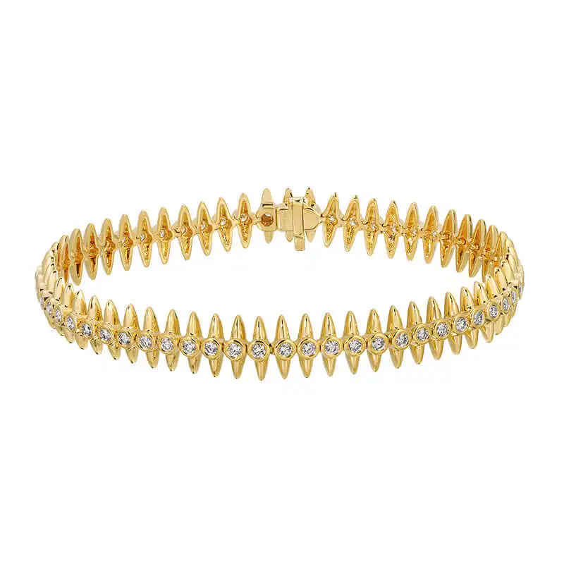 2025 New Fashion Women Gold Color Tennis Chain Bracelet