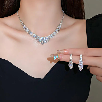 Necklace and Earring Set for Women, 2025 New Style, High-End Choker, Light Luxury Niche Decorative Clavicle Necklace