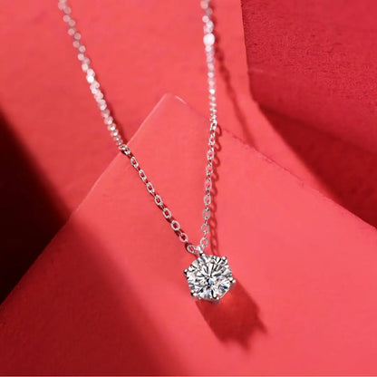 TY 0.5-2ct Moissanite Necklaces S925 Silver Engagement Moissanite Necklace Pendant Man And Woman For Wedding Anniversary Gift