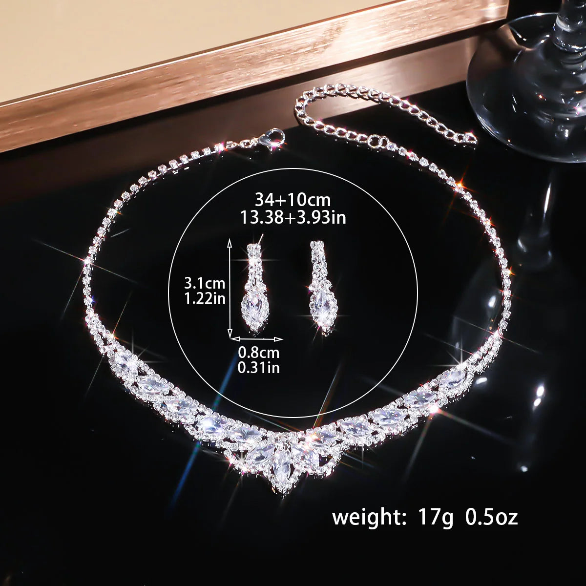 Necklace and Earring Set for Women, 2025 New Style, High-End Choker, Light Luxury Niche Decorative Clavicle Necklace