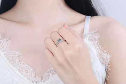 18K White Gold Luxury Diamond Rings for Women Platinum Pt950 1 Carat Moissanite Sparkling Ring Wedding Fine Jewelry Fashion Gift