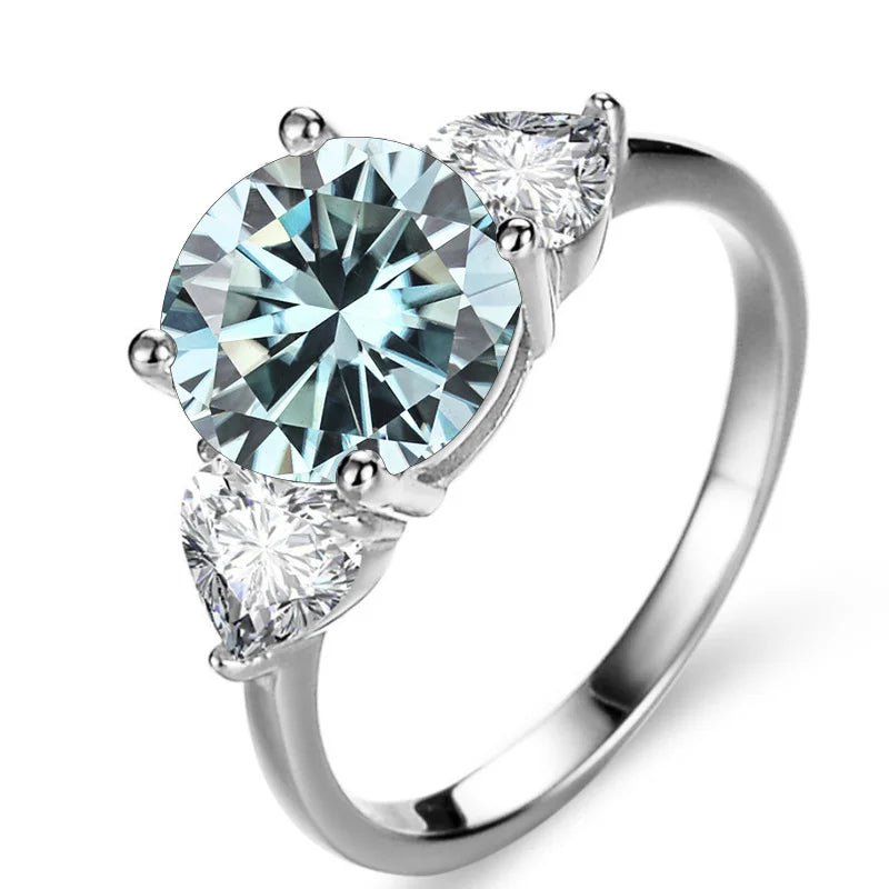 JoyceJelly Luxury Wedding Sterling 925 Silver Ring 3 Carat D-COLOR Moissanite Diamond Jewelry For Women Classic Four Claw Design