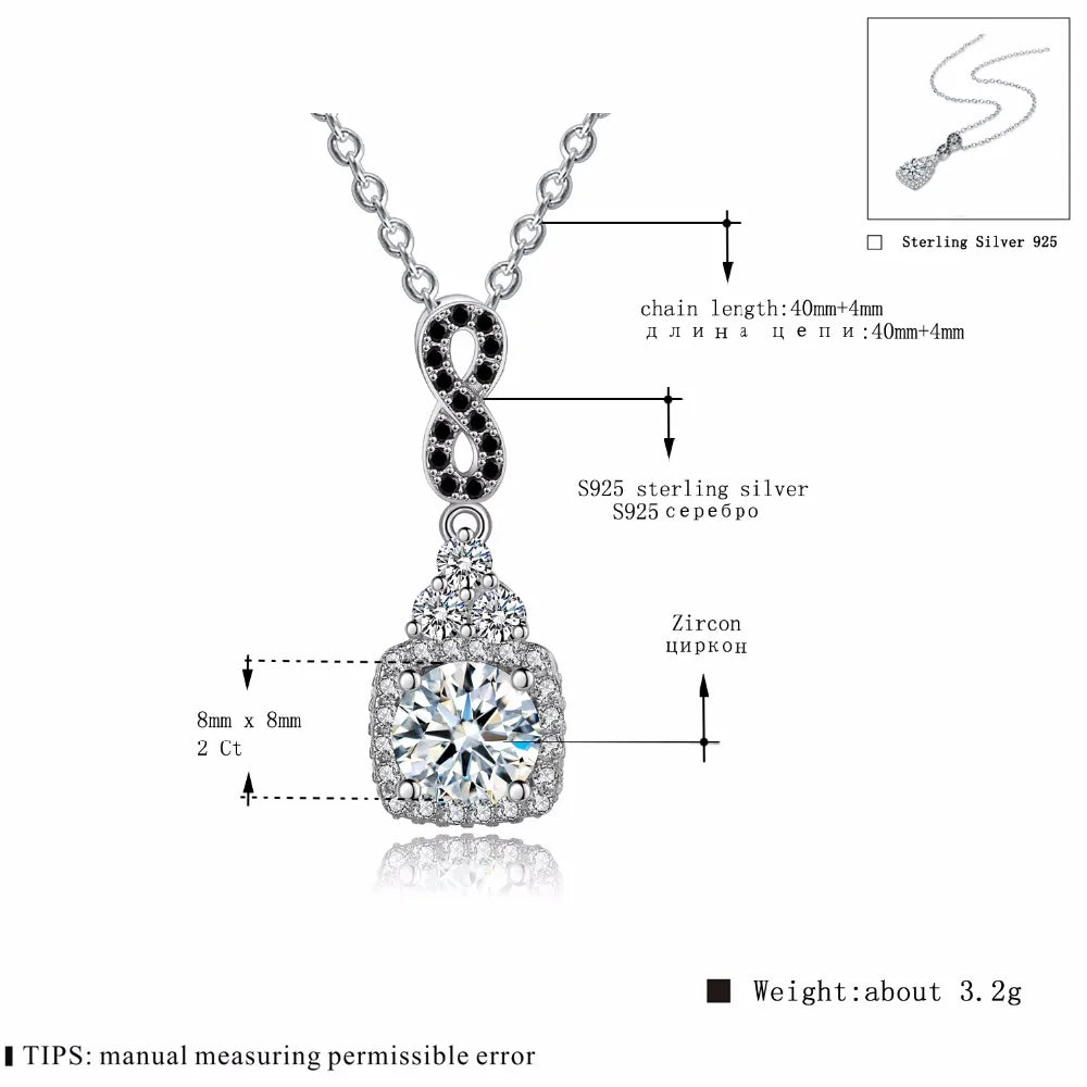 2025 New Necklace Noble Silver Color Classic Jewelry Trendy Wedding Pendants Engagement Necklaces for Women P152