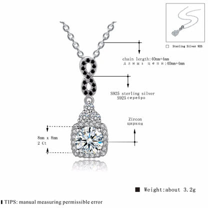 2025 New Necklace Noble Silver Color Classic Jewelry Trendy Wedding Pendants Engagement Necklaces for Women P152