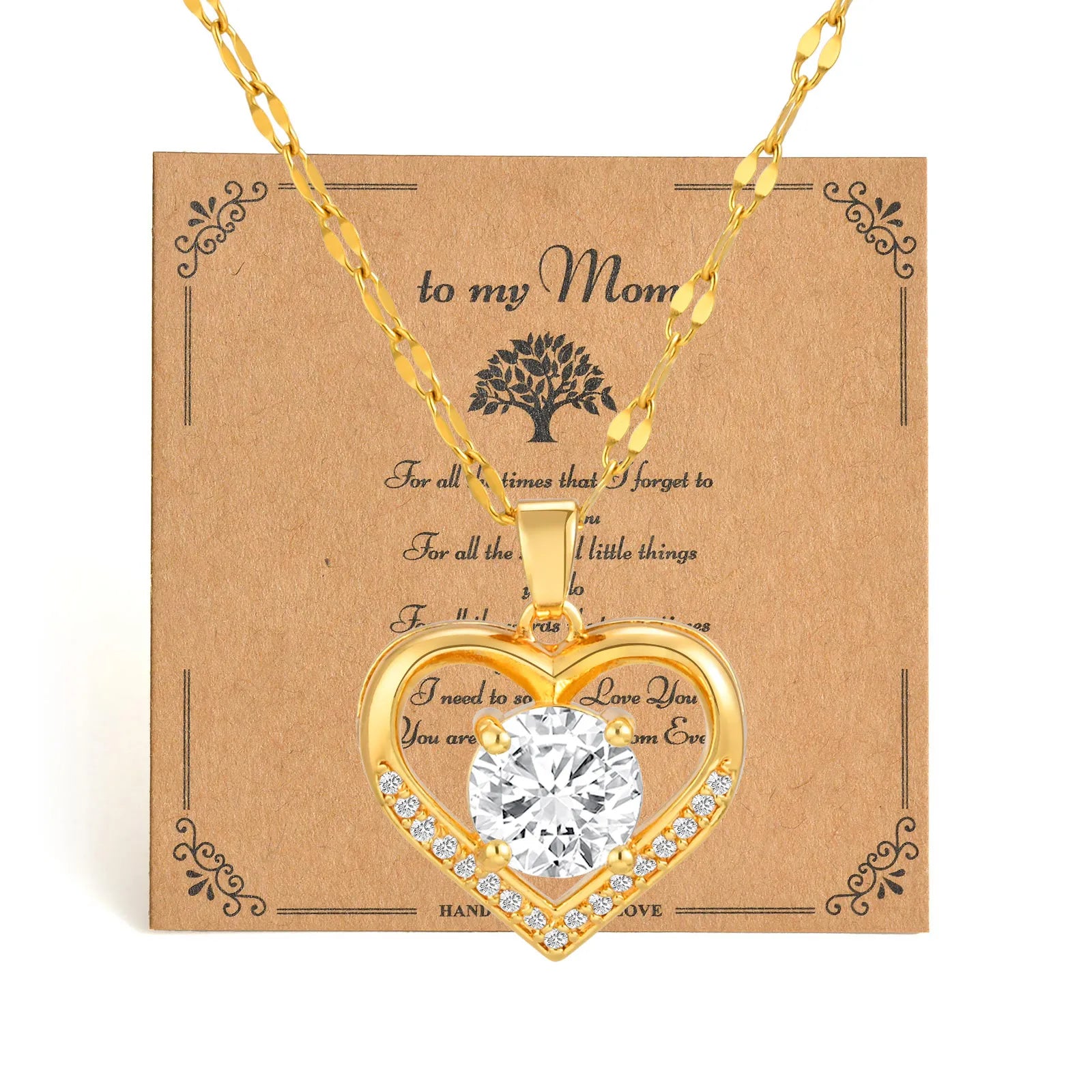 Vnox Dainty Heart Pendent Necklaces add card