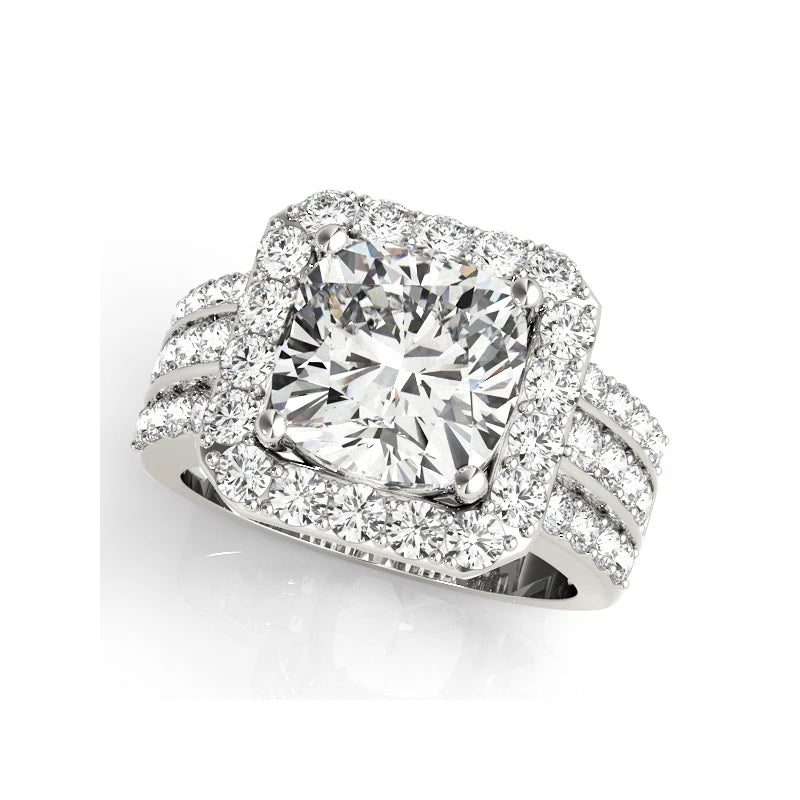 LESF Luxury 3 Carat D Color Moissanite Diamond 925 Sterling Silver Female Engagement Wedding Ring Round Cut Fine Jewelry