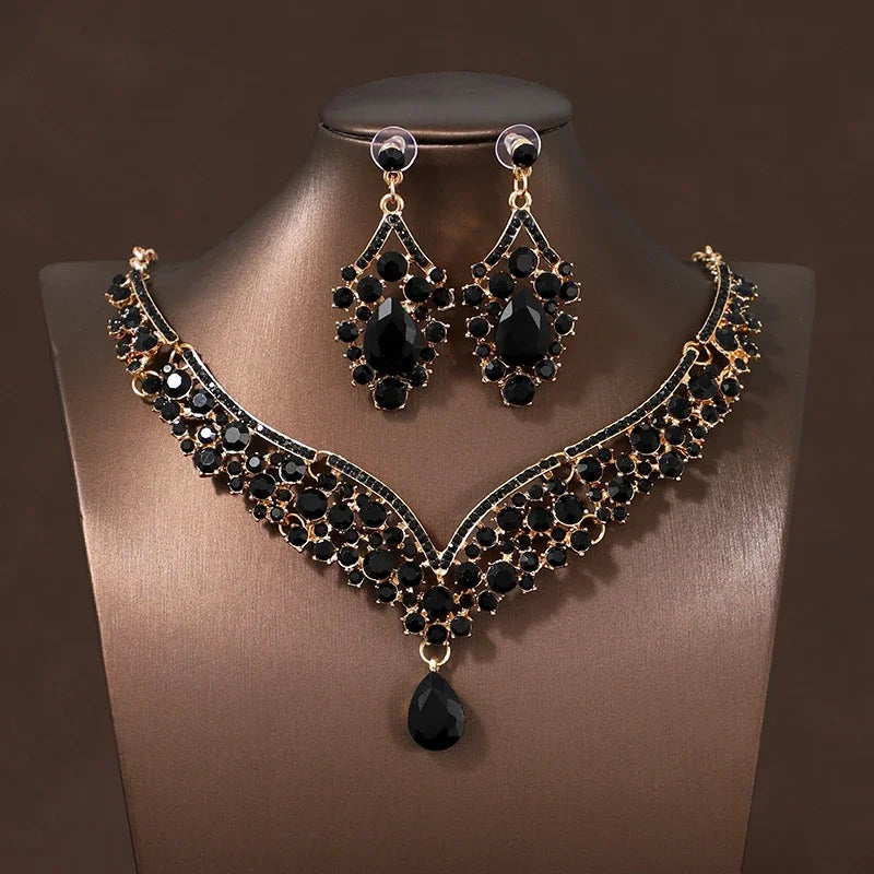 Bride Wedding Luxury Necklace Earring Set Exquisite and Elegant for Ladies Suitable for Party Festivals