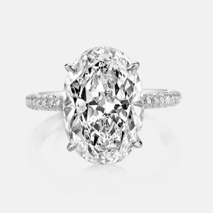 8CT Oval Cut All Moissanite Ring for Women S925 Silver Sparkling Lab Diamond Moissanite Wedding Band Fine Jewelry