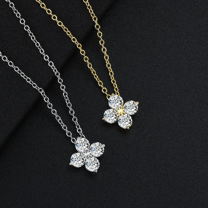 Flower Pendant Crystal Necklaces Women's Neck Chain Daily Engagement  Chokers Lucky Gift For Girls Christmas Japan Style Jewelry