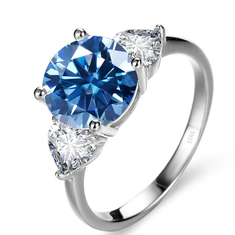 JoyceJelly Luxury Wedding Sterling 925 Silver Ring 3 Carat D-COLOR Moissanite Diamond Jewelry For Women Classic Four Claw Design