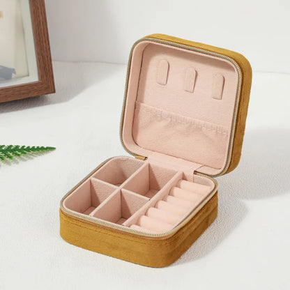 Velvet Travel Jewelry Box Organizer