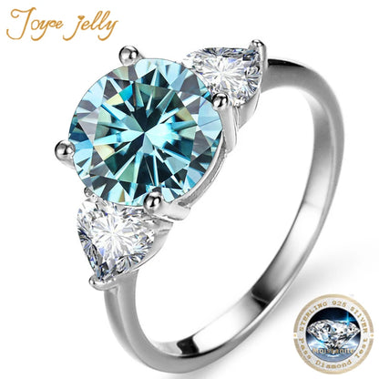 JoyceJelly Luxury Wedding Sterling 925 Silver Ring 3 Carat D-COLOR Moissanite Diamond Jewelry For Women Classic Four Claw Design