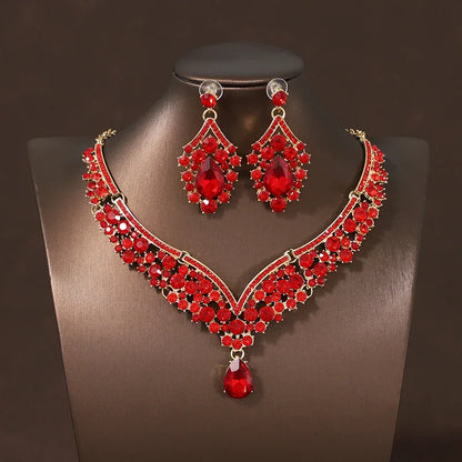 Bride Wedding Luxury Necklace Earring Set Exquisite and Elegant for Ladies Suitable for Party Festivals
