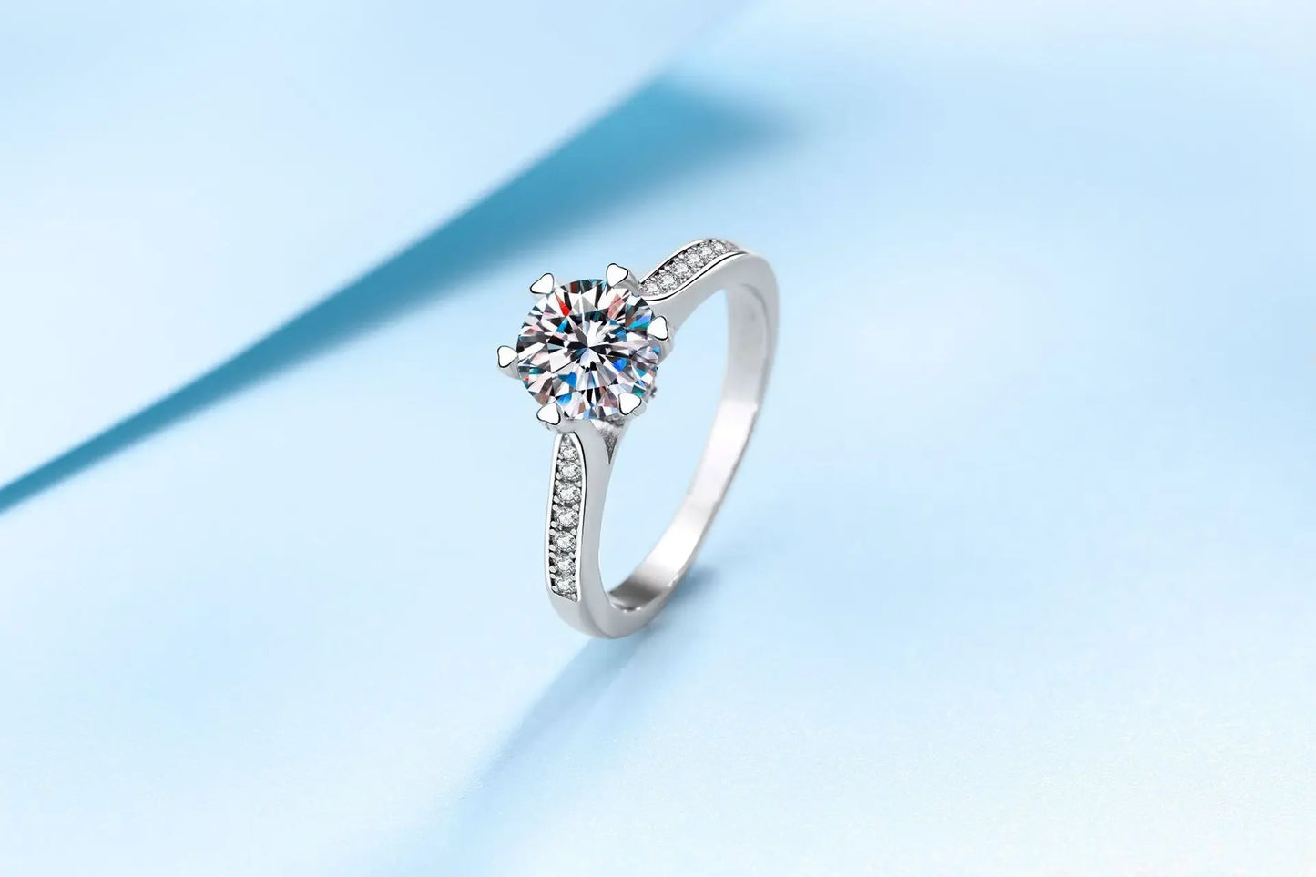 18K White Gold Luxury Diamond Rings for Women Platinum Pt950 1 Carat Moissanite Sparkling Ring Wedding Fine Jewelry Fashion Gift