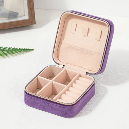 Velvet Travel Jewelry Box Organizer