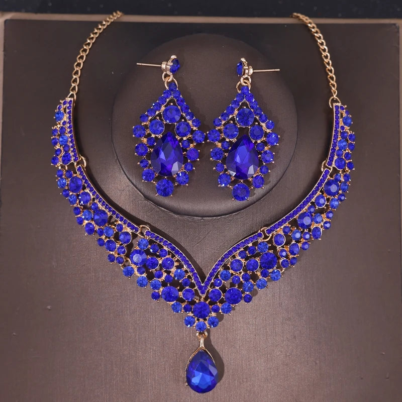 Bride Wedding Luxury Necklace Earring Set Exquisite and Elegant for Ladies Suitable for Party Festivals