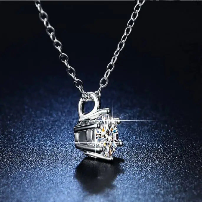 TY 0.5-2ct Moissanite Necklaces S925 Silver Engagement Moissanite Necklace Pendant Man And Woman For Wedding Anniversary Gift
