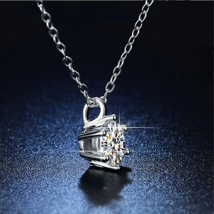 TY 0.5-2ct Moissanite Necklaces S925 Silver Engagement Moissanite Necklace Pendant Man And Woman For Wedding Anniversary Gift