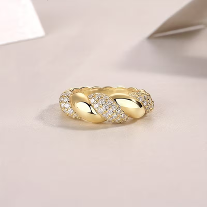 Crystalline Braided Gold Ring