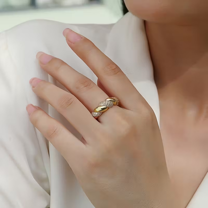 Crystalline Braided Gold Ring